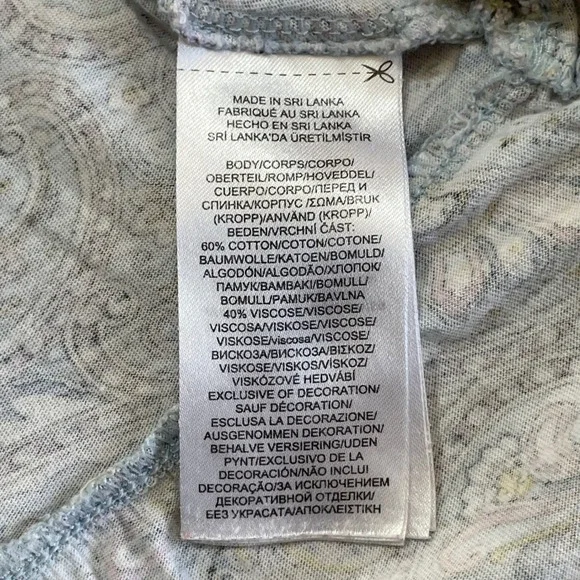 Lauren Ralph Lauren Nightgown Women L Blue Paisley Henley Ruffle Sleepwear - Picture 5 of 9